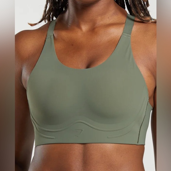 NWT GymShark Cross Back high support sports bra Olive Green XL SOLD OUT ON SITE - Picture 1 of 8